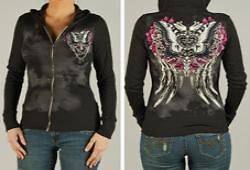 BUTTERFLY ANGEL WINGS TRIBAL WOMENS HOODIE FOR HARLEY DAVIDSON RIDING