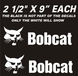 BOBCAT Vinyl Decals 2 1/2 X 9 WHITE