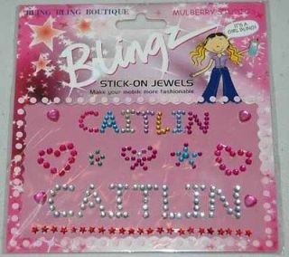   BLING BOUTIQUE BLINGZ STICK ON JEWELS NAMES CAITLIN EMBELLISHMENTS