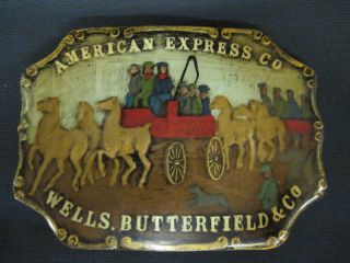   Brass USA Wells Fargo Butterfield & Co Brass Solid Belt Buckle