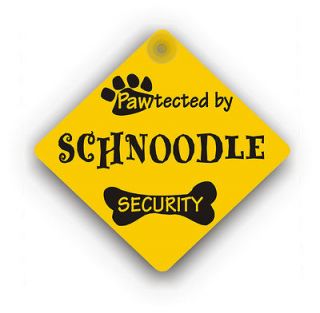 Schnoodle Security Pawtected By Suction Cup Window Sign