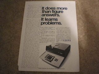 1969 Singer Friden 1151 Programmable Calculator Ad It Learns Problems