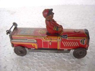 Vintage Penny Racer Car With Driver Tin Toy