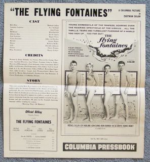   Fontaines pressbook CIRCUS Michael Callan EVY NORLUND Joan Evans 1959