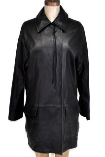 Calvin Klein Collection buttery black leather jacket XL