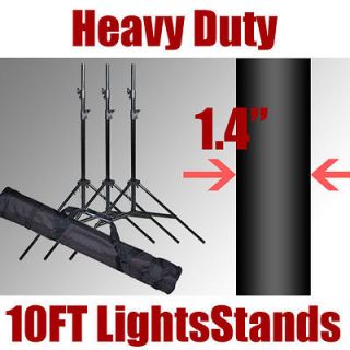 Photography 3 ps PRO Heavy Duty 10ft Studio Light Stand Photo Video