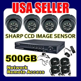   Indoor Black Dome SHARP CCD Security Camera H.264 DVR System CCTV