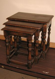 Set Antique English Style Joint Stool Nesting Tables circa 1900