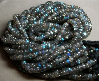 Full 13 inch strand SPECTROLITE LABRADORITE smooth rondelle beads 6mm 