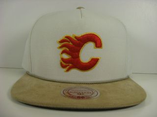   NHL Calgary Flames Strapback Mitchell & Ness Two Tone Logo Hat Flames