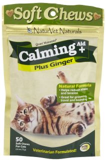 NaturVet Calming Aid Plus Ginger Soft Chews (50 Chews)