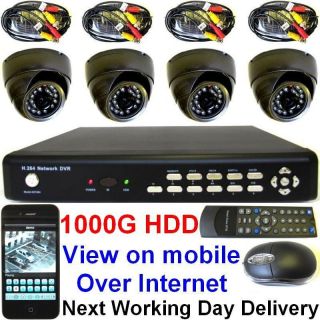 HOME&BUSINESS CCTV SECURITY SYSTEM 4xCOLOR IR SONY CCD CAMERA+4 CH 