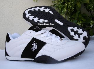 NEW US POLO ASSN CASUAL WHITE BLACK SPARROW H MEN SHOES ALL SIZES 7.5 