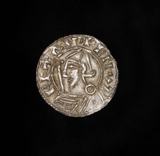 Anglo Saxon King Cnut the Great Silver Helmet Type Penny Coin Canute