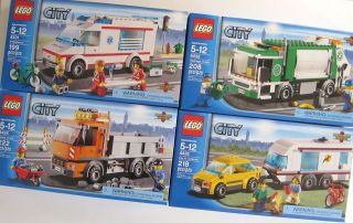 LEGO City 4431 Ambulance 4432 Garbage 4433 DirtBike 4434 Dump 4435 Car 