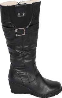 LADY BOOTS SIZE 10 OVER THE KNEE WINTER BOOTS BLACK 1102
