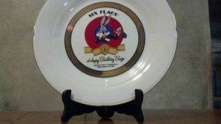 Bugs Bunny Collector Plate with stand ~ 1989 50th Birthday ~ Six Flags