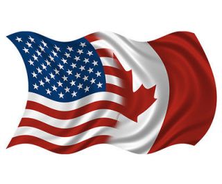   Canadian Waving Flag USA Canada Car Vinyl Bumper Sticker Decal SFV