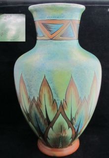 GEORGE CLEWS CHAMELEON WARE 15 LARGE HAND PAINTED VASE c1930s
