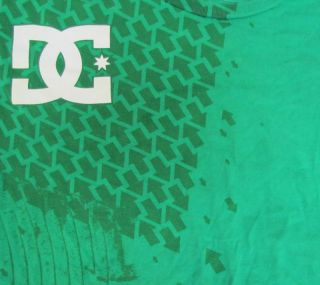 DC SHOES T Shirt SIZE M Medium Green Surf Skate Logo Indie Athletic 