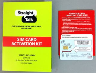 NEW STRAIGHT TALK SIM CARD ACTIVATION KIT FOR UNLOCKED IPHONE GSM OR 