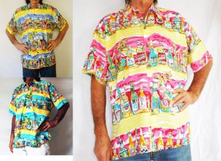 LOUD HAWAIIAN mens shirt with tropical beer bottles, holiday, stag 