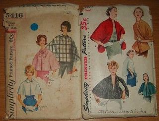 Vintage womens cape capelet poncho stole pattern 60s 50s 