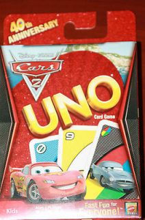 Cars 2 New in Box Disney/Pixar Movie Uno Card Game Lightning 