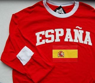 ESPANA LONG SLEEVE SOCCER T SHIRT FOR SPAIN LARGE NEW