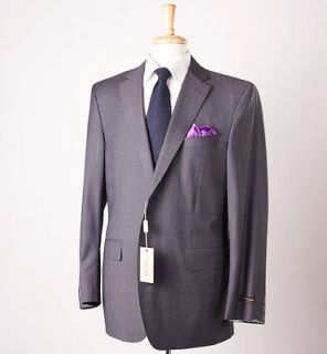 NWT $1895 CANALI Medium Gray Sky Blue Small Check Superfine Wool Suit 