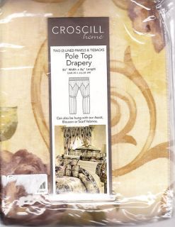 CROSCILL Chambord Pole Top Drapery Drapes Curtains NEW 1st Quality