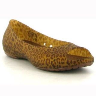 Crocs Sandals Genuine Carlie Flat Animal Wave Bronze Womens Shoes 