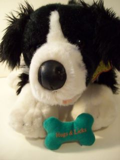 Build A Bear~14~Black & White Border Collie~Red Collar With Name 