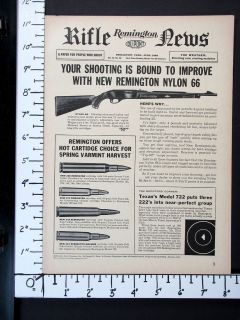 1960 REMINGTON debut New 22 RF NYLON 66 Autoloading Rifle magazine Ad 