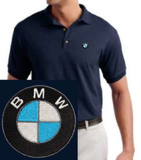 BMW EMBROIDERED Car Logo Navy Blue Polo Shirt NEW