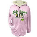 Ladies John Deere Fur Lined Jacket with Hood (Pink)   2328 5103