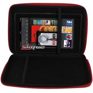 Red Hard Zipper Cover Case Bag For  Kindle Fire Noble Nook 