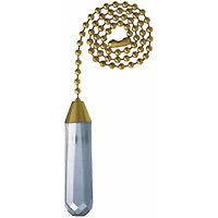 BRASS CEILING FAN/LIGHT PULL CHAIN WITH ACRYLIC CYLINDER