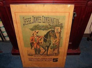 Original Jesse James Combination Poster 23 x 35 1900 Windsor Theatre