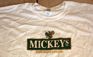 Mickeys Fine Malt Liquor Get Stung White Adult T shirt