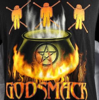 Godsmack Tour 2000 Voodoo Doll Pins Mens T Shirt Large Black Pentagram 