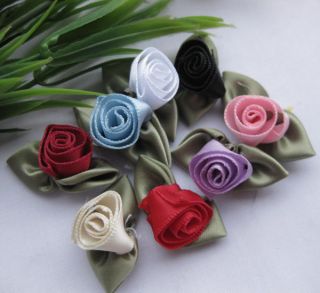 Fancy Satin Ribbon Rose Flower DIY craft/Wedding/​Appliques/doll Mix 