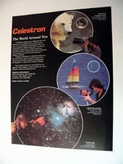 Celestron C5 Telescope C90 Spotting Scope 1980 print Ad