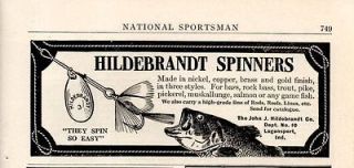 1912 HILDEBRANDT SPINNER FISHING LURE AD LOGANSPORT,IN