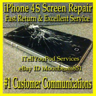 iPhone 4s 4 repair service fix front cracked Broken glass screen LCD 