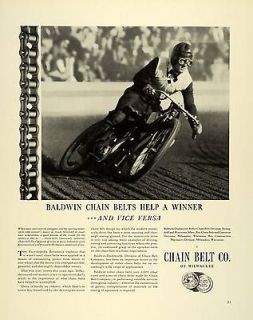 1941 Ad Chain Belt Co Milwaukee Wisconsin Motorcycle Race Competition 
