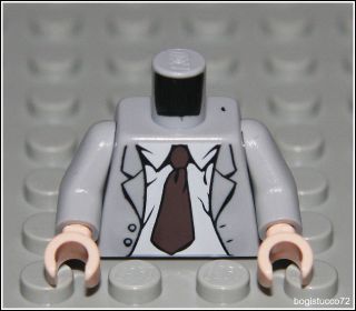 Lego Indiana Jones x1 Gray Jacket Torso ★ City Shirt Tie Man 