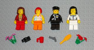 Lego MINIFIGURES 4 Women Girls Lady People Town Flowers Female 