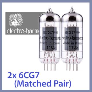 2x NEW Electro Harmonix 6CG7 6FQ7 EH Vacuum Tubes, Matched Pair TESTED