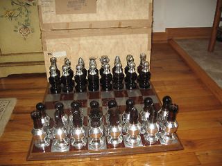 avon chess set vintage 1970 s with board